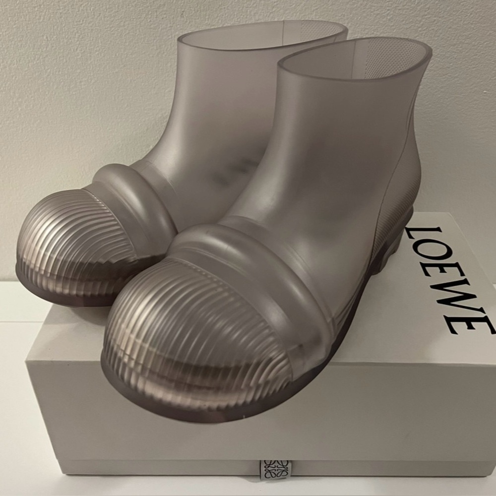 Loewe Translucent Smoke Gray Ankle Rain Boots